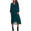 imageMotherhood Maternity Womens Long Sleeve Wrap Flounce Midi Pregnancy DressTeal Ditsy