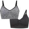 imageMotherhood Maternity Womens PlusSize Seamless Clip Down Nursing BraBlackGrey Spacedye 2 Pack