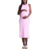 imageMotherhood Maternity Womens Sleeveless Racerback Rib Knit Midi Pregnancy Bodycon DressLilac Chiffon