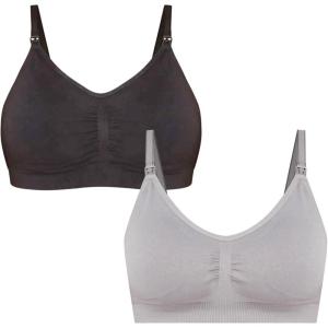 imageMotherhood Maternity Womens Busted Seamless Clip Down Nursing Full Coverage BraBlackGrey 2 Pack