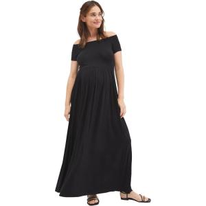imageMotherhood Maternity Womens Maxi Maternity Dress for Causal Photoshoot Or Baby ShowerBlack