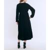 imageMotherhood Maternity Womens Long Sleeve Button Front Midi Pregnancy DressBlack