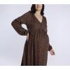 imageMotherhood Maternity Womens Long Sleeve Button Front Midi Pregnancy DressBrown Animal
