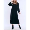 imageMotherhood Maternity Womens Long Sleeve Empire Waist Maxi Pregnancy DressBlack