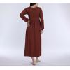 imageMotherhood Maternity Womens Long Sleeve Empire Waist Maxi Pregnancy DressBrandy Brown