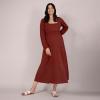 imageMotherhood Maternity Womens Long Sleeve Empire Waist Maxi Pregnancy DressBrandy Brown