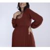 imageMotherhood Maternity Womens Long Sleeve Empire Waist Maxi Pregnancy DressBrandy Brown