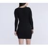 imageMotherhood Maternity Womens Long Sleeve Rib Knit Mini Pregnancy Bodycon DressBlack