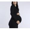 imageMotherhood Maternity Womens Long Sleeve Rib Knit Mini Pregnancy Bodycon DressBlack