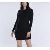 imageMotherhood Maternity Womens Long Sleeve Rib Knit Mini Pregnancy Bodycon DressBlack