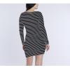 imageMotherhood Maternity Womens Long Sleeve Rib Knit Mini Pregnancy Bodycon DressBlack White Stripe