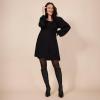 imageMotherhood Maternity Womens Long Sleeve Smocked Babydoll Mini DressCore Black
