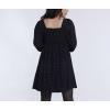 imageMotherhood Maternity Womens Long Sleeve Smocked Babydoll Mini DressCore Black