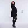 imageMotherhood Maternity Womens Long Sleeve Smocked Babydoll Mini DressCore Black