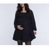 imageMotherhood Maternity Womens Long Sleeve Smocked Babydoll Mini DressCore Black