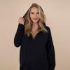 imageMotherhood Maternity Womens Long Sleeve VNeck Scuba Pullover Nursing HoodieBlack