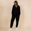 imageMotherhood Maternity Womens Long Sleeve VNeck Scuba Pullover Nursing HoodieBlack