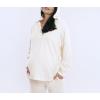imageMotherhood Maternity Womens Long Sleeve VNeck Scuba Pullover Nursing HoodieWinter White