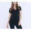 imageMotherhood Maternity Womens Short Sleeve Side Ruched VNeck Pregnancy TShirtBlack  Grey 2 Pack