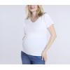 imageMotherhood Maternity Womens Short Sleeve Side Ruched VNeck Pregnancy TShirtCorporate White