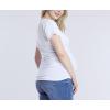 imageMotherhood Maternity Womens Short Sleeve Side Ruched VNeck Pregnancy TShirtCorporate White