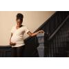 imageMotherhood Maternity Womens Short Sleeve Side Ruched VNeck Pregnancy TShirtCorporate White