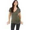 imageMotherhood Maternity Womens Short Sleeve Side Ruched VNeck Pregnancy TShirtOlive
