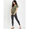 imageMotherhood Maternity Womens Short Sleeve Side Ruched VNeck Pregnancy TShirtOlive