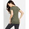imageMotherhood Maternity Womens Short Sleeve Side Ruched VNeck Pregnancy TShirtOlive