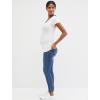 imageMotherhood Maternity Womens Short Sleeve Side Ruched VNeck Pregnancy TShirtWhiteNavyBeetle