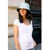 imageMotherhood Maternity Womens Short Sleeve Side Ruched VNeck Pregnancy TShirtWhiteNavyBeetle