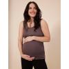 imageMotherhood Maternity Womens Sleeveless Scoop Neck Side Ruched Pregnancy Tank Top3 PackWhiteBlackFrench Roast