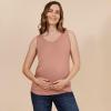 imageMotherhood Maternity Womens Sleeveless Scoop Neck Side Ruched Pregnancy Tank Top3 PackWhiteBlackMocha