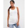 imageMotherhood Maternity Womens Sleeveless Scoop Neck Side Ruched Pregnancy Tank Top3 PackWhiteNavyBeetle