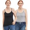 imageMotherhood Maternity Womens Clip Down Nursing Tank Top Cami with Adjustable Straps for Breastfeeding2 PackBlackH Grey