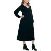 imageMotherhood Maternity Womens Long Sleeve Button Front Midi Pregnancy DressBlack