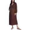 imageMotherhood Maternity Womens Long Sleeve Button Front Midi Pregnancy DressBrown Animal