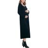 imageMotherhood Maternity Womens Long Sleeve Empire Waist Maxi Pregnancy DressBlack