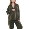 imageMotherhood Maternity Womens Long Sleeve VNeck Scuba Pullover Nursing HoodieDeep Depths