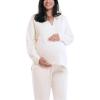 imageMotherhood Maternity Womens Long Sleeve VNeck Scuba Pullover Nursing HoodieWinter White