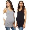 imageMotherhood Maternity Womens Sleeveless Scoop Neck Side Ruched Tank Top 2 ampamp 3 PacksBlack and Grey 2 Pack