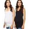 imageMotherhood Maternity Womens Sleeveless Scoop Neck Side Ruched Tank Top 2 ampamp 3 PacksBlackWhite