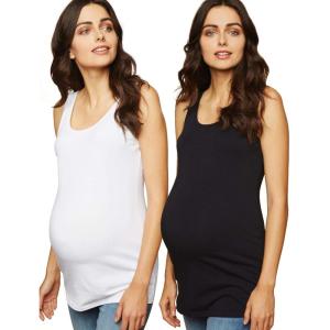 imageMotherhood Maternity Womens Sleeveless Scoop Neck Side Ruched Tank Top 2 ampamp 3 PacksBlackWhite