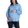 imageMotherhood Maternity Womens Button Down Poplin Long Sleeve Pregnancy ShirtChambray