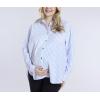 imageMotherhood Maternity Womens Button Down Poplin Long Sleeve Pregnancy ShirtWhite Blue Stripe