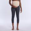 imageMotherhood Maternity Womens Essential Stretch Secret Fit Over The Belly Pregnancy Crop Capri Legging2 PackBlackCharcoal
