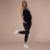 imageMotherhood Maternity Womens High Waist Over The Belly Pregnancy Workout Active Pocket Legging 2Pack23 Inch Black 2 Pack