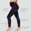 imageMotherhood Maternity Womens High Waist Over The Belly Pregnancy Workout Active Pocket Legging 2Pack26 Inch Black 2 Pack