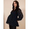 imageMotherhood Maternity Womens Long Sleeve Smocked Babydoll TopBlack