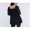 imageMotherhood Maternity Womens Long Sleeve Smocked Babydoll TopBlack